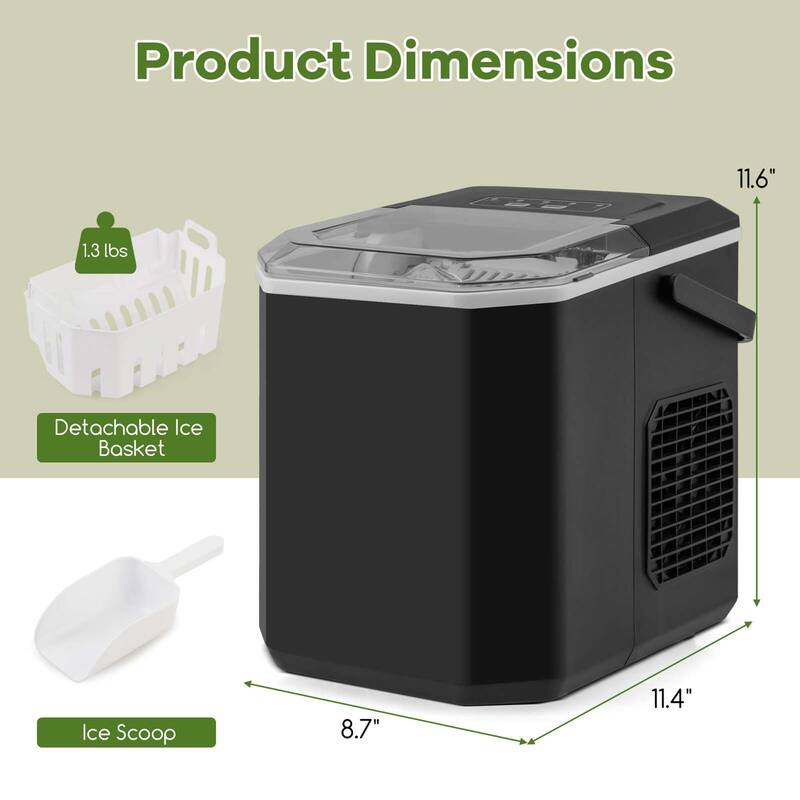 Costway Countertop Ice Maker Portable Ice Making Machine 6-13 Mins 9 - See Details