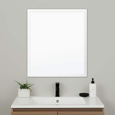 HomeRoots 26" White Framed Bathroom Vanity Mirror - 21.50 in. x 25.50 in. x 1.75 in.