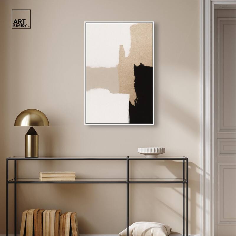 Beige and Black III Canvas by Art Remedy