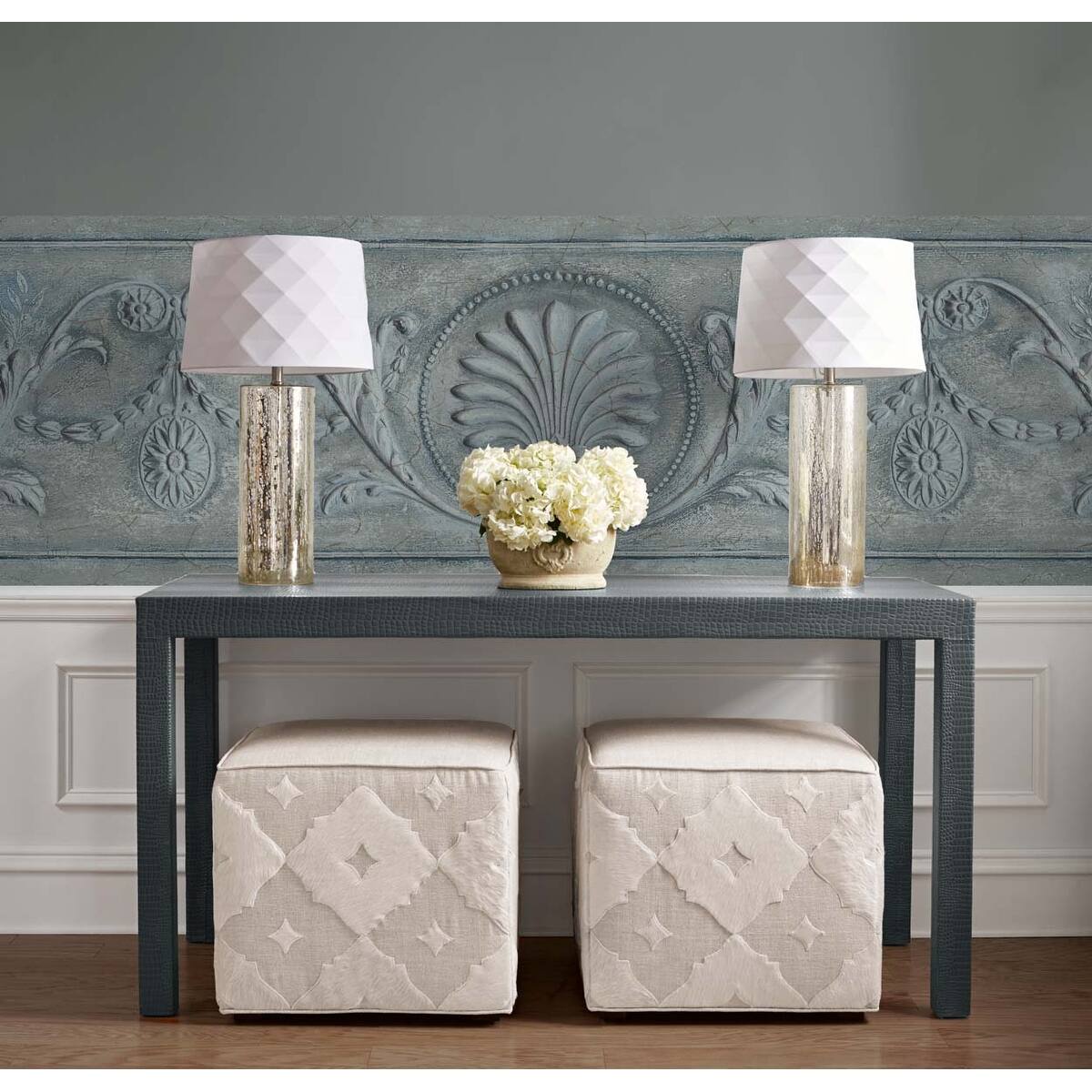 Seabrook Designs Joyner Scroll Unpasted Wallpaper Border On Sale