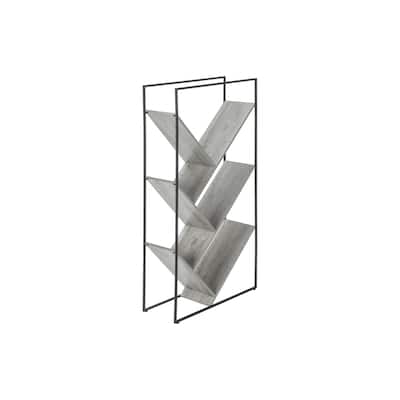 Bookshelf, Bookcase, Etagere, 3 Tier, 60"h, Office, Bedroom, Laminate, Metal, Contemporary, Modern