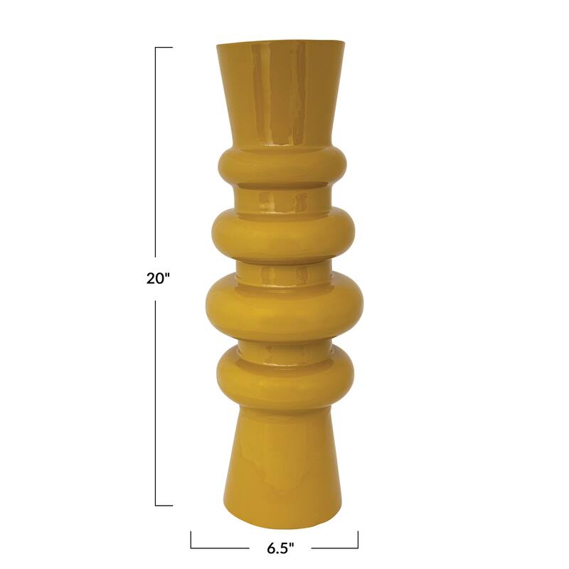 Enameled Metal Vase