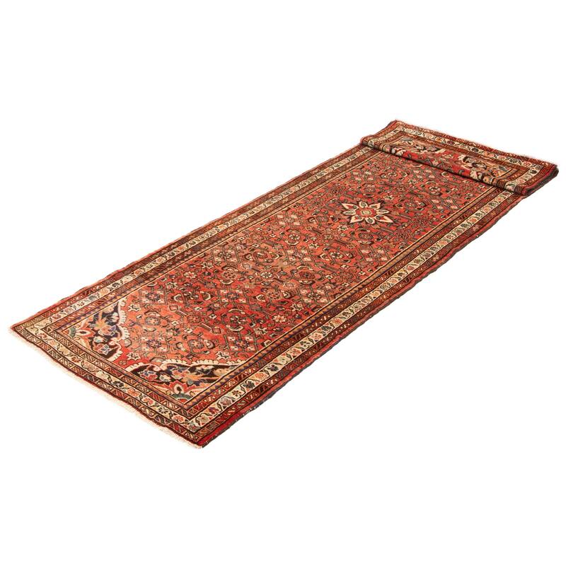 ECARPETGALLERY Hand-knotted Andelz Red Wool Rug - 3'7 x 10'9