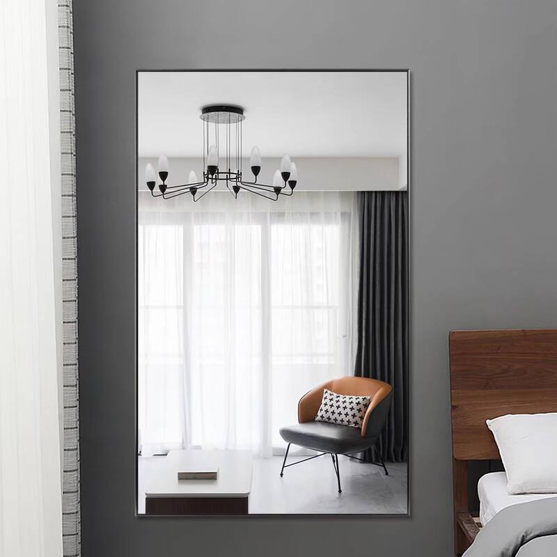 Modern Aluminum Alloy Thin Framed Full Length Floor Mirror