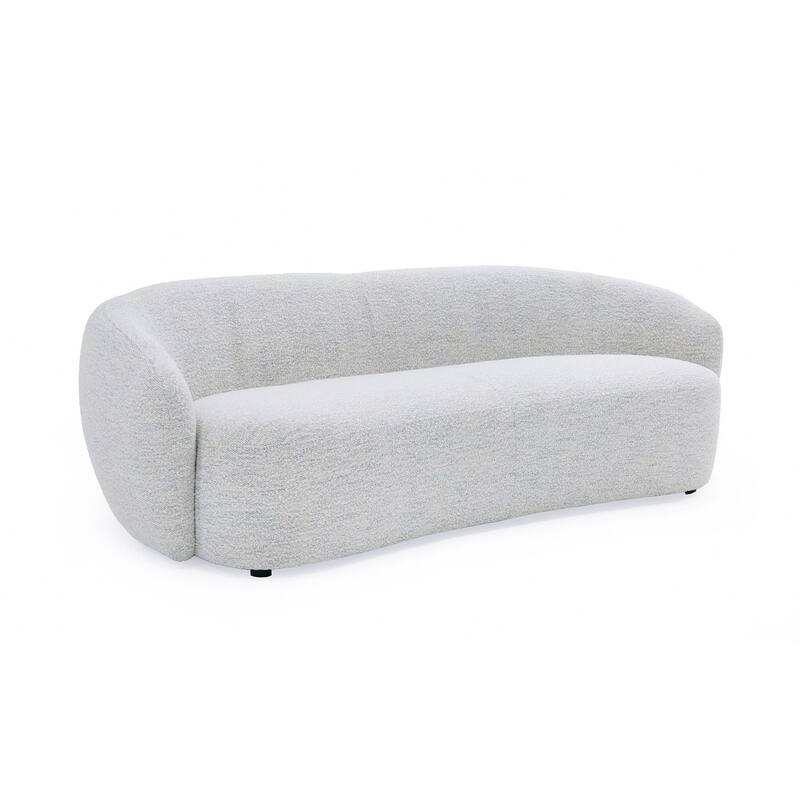 HomeRoots 90" Off White Fabric Sofa With Black Legs