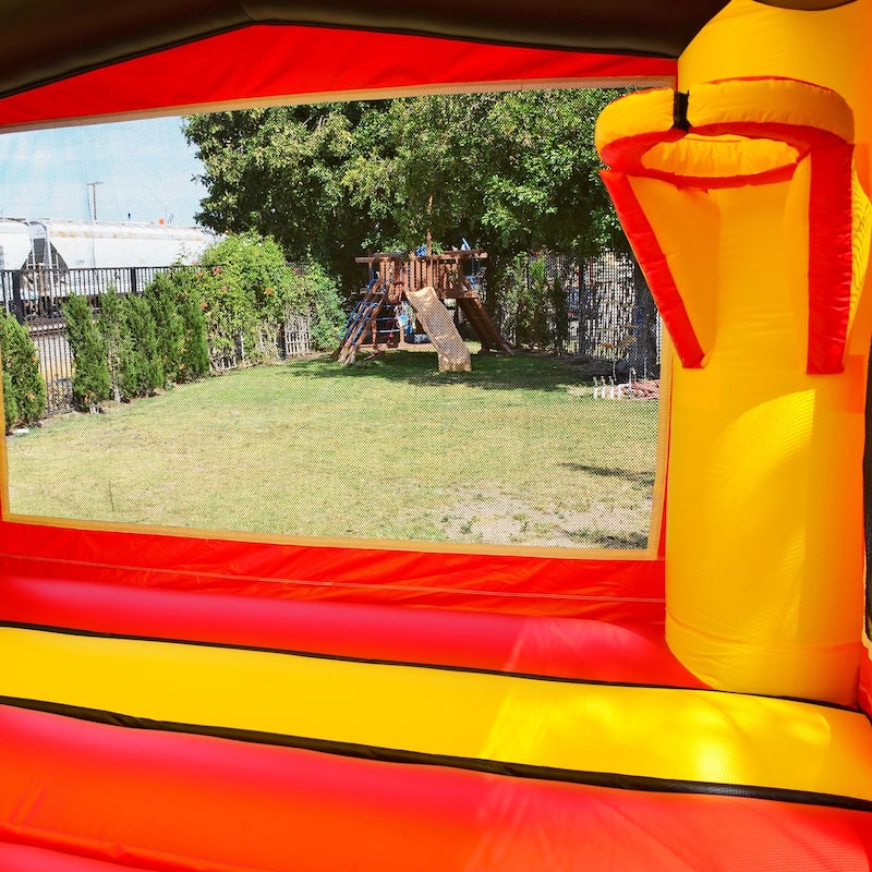 HeroKiddo Ninja Warrior Commercial Grade Inflatable Bounce House & Slide Combo for Kids and Adults (with Air Blower)