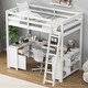 preview thumbnail 4 of 32, Full Size Loft Bed with U-shaped Desk,Drawers and Storage Shelves
