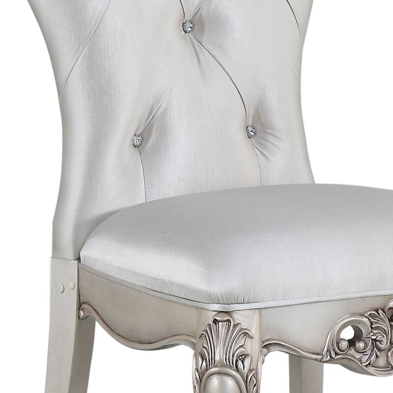 Cream and Golden Ivory Tufted Side Chairs (Set of 2)