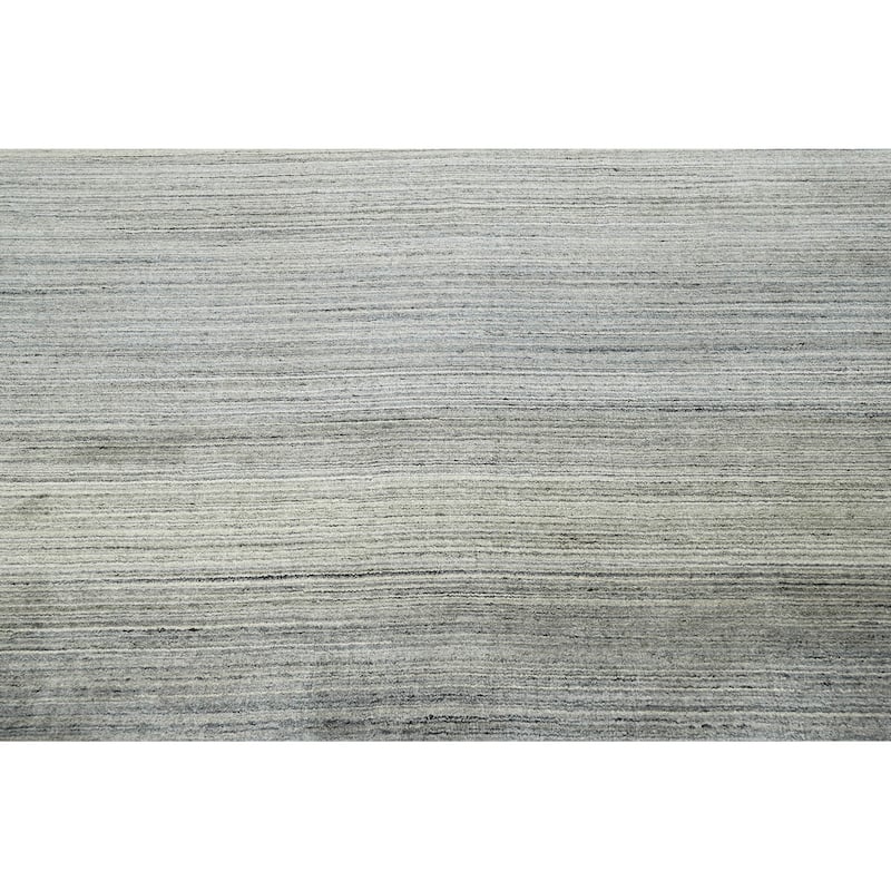 Hand Knotted Textured Tone On Tone Gray Tibetan Wool Modern Area Rug