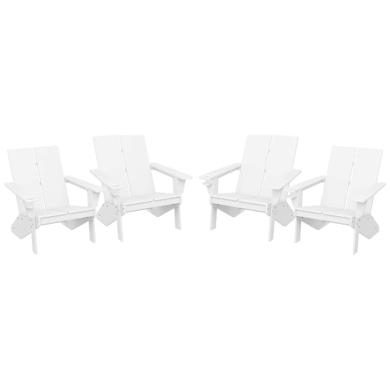 Coastin Modern Poly Adirondack Chair (Set of 4), Black