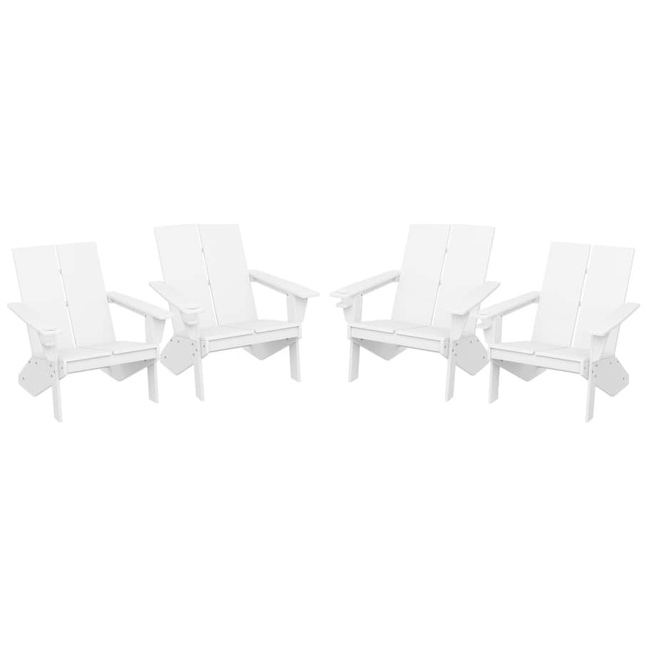 Coastin Modern Poly Adirondack Chair (Set of 4), Black