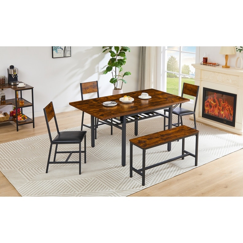 Vintage Industrial Folding Dining Table, Drop Leaf Extendable