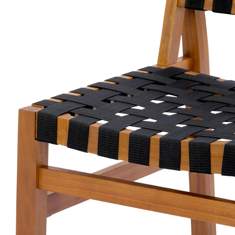 Christopher Knight Home - Acacia Solid Wood Outdoor Patio Side Chairs with Rope (Set of 2)