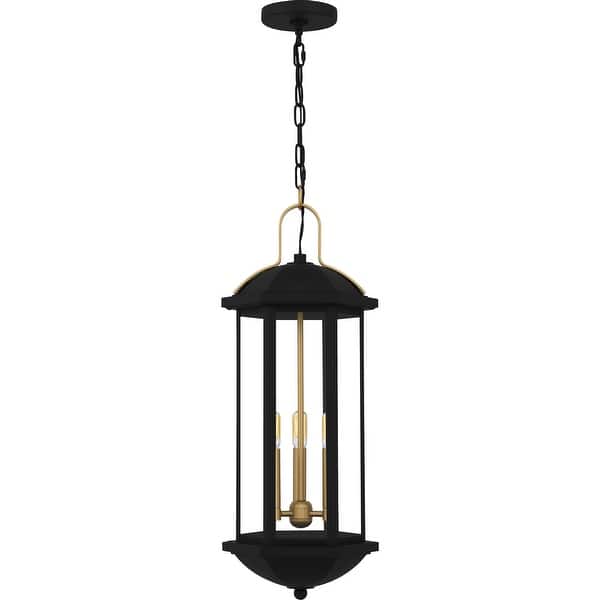 slide 2 of 7, Crestfield 3-Light Matte Black Outdoor Hanging Lantern