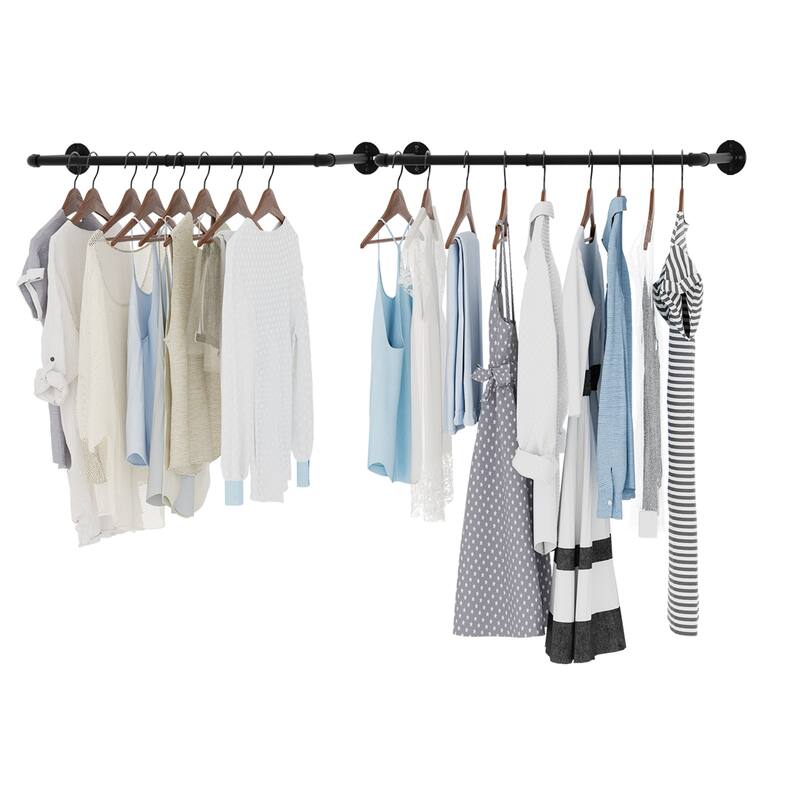 Set of 2 Metal Wall Mounted Clothes Rack - 36.2x9.8 inch
