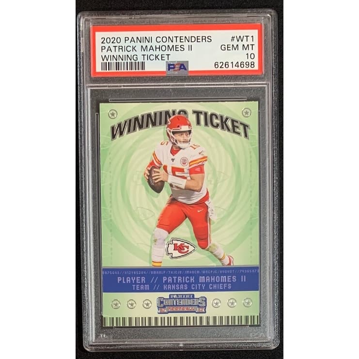 Patrick Mahomes 2020 Panini Contenders Winning Ticket Football Card #WT1 Graded PSA 10 - 8'6" x 11'6"