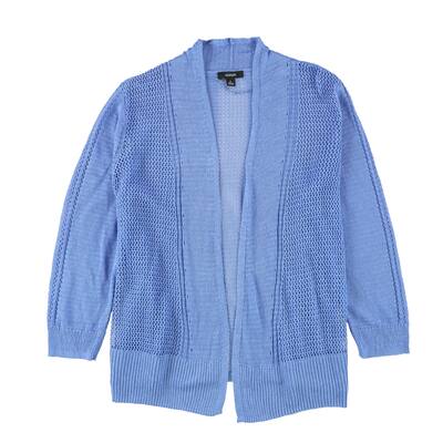 Alfani Womens Linen Blend Cardigan Sweater,, Blue, X-Large
