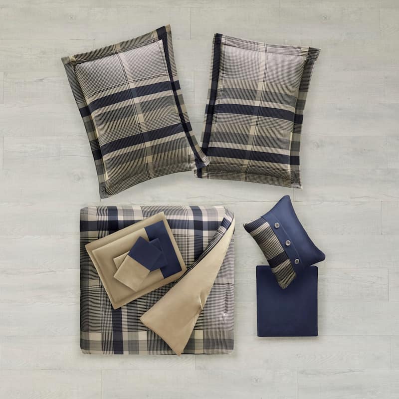 Intelligent Design Roger Plaid Comforter Set with Bed Sheets