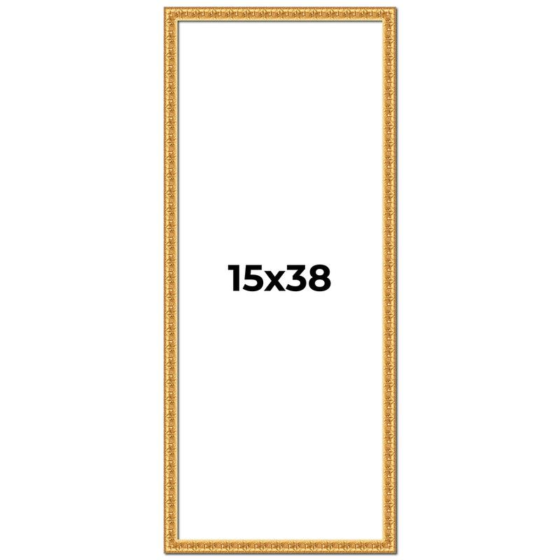 15x38 Frame Gold Real Wood Picture Frame Width 1 inches | Interior
