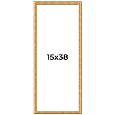 15x38 Frame Gold Real Wood Picture Frame Width 1 inches | Interior