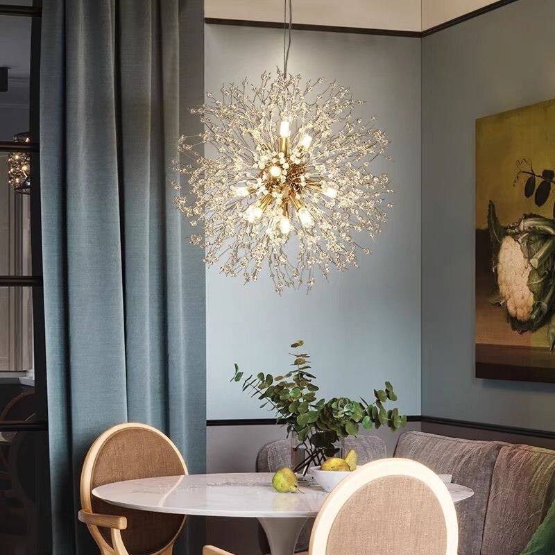 Modern Gold Crystal Flower Ball Chandelier Pendant Light - 23.6*23.6*23.6