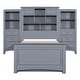 preview thumbnail 17 of 26, All-in-One Bookcase Captains Bed Wood Storage Platform Bed with Storage Headboard and Drawers, Twin Size Space Saving Bed
