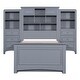 preview thumbnail 2 of 22, Twin Size Platform Bed wAll-in-One Cabinet, Shelves, 8 Side Drawers