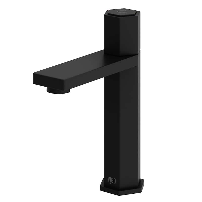Vigo VG01053 Nova 1.2 GPM 8" H Single Handle Single Hole Bathroom - Matte Black
