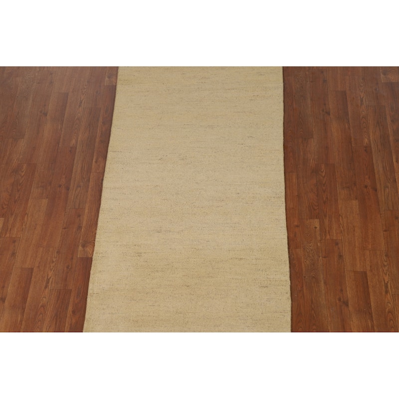 Contemporary Gabbeh Runner Rug Hand-Knotted Wool Carpet - 2'8"x 9'6"