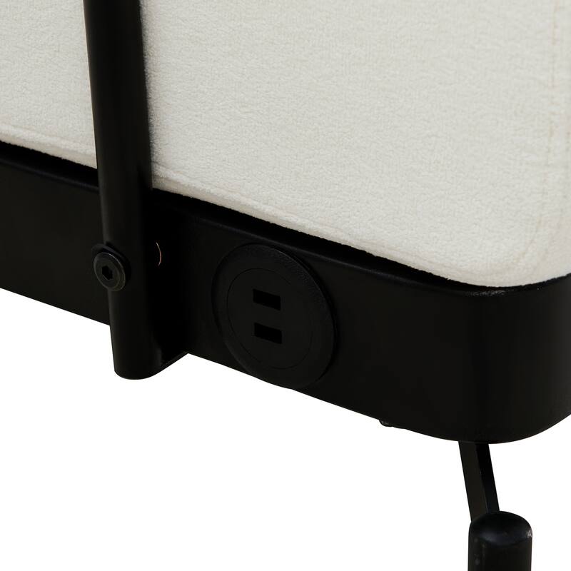 59" Chenille Modern Loveseat Sofa with USB Charging Ports, Cylindrical Armrests, and 440lb Capacity