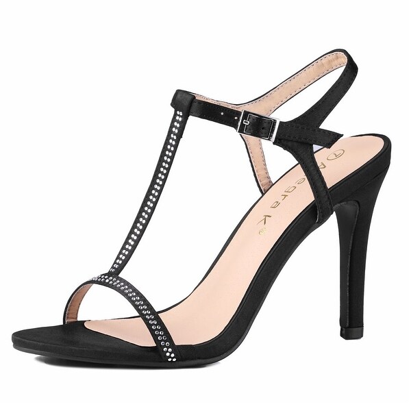 rhinestone t strap heels