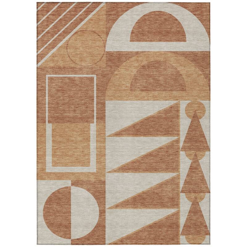 Machine Washable Indoor/ Outdoor Modern Crowley Chantille Rug