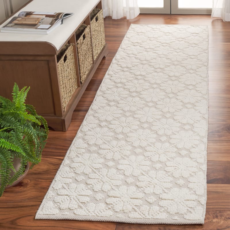 SAFAVIEH Handmade Vermont Carissa Wool Rug - 2'3" x 10' Runner - Ivory