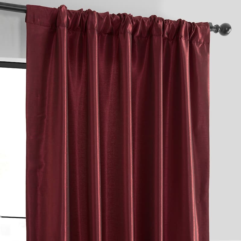 Exclusive Fabric Ruby Vintage Faux Textured Dupioni Silk Curtain (1 Panel)