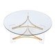 preview thumbnail 4 of 6, Sosi Gold Finish Coffee Table