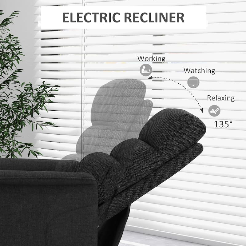 Power Lift Massage Recliner Chair with Adjustable Backrest and Lumbar Support Dual Remotes