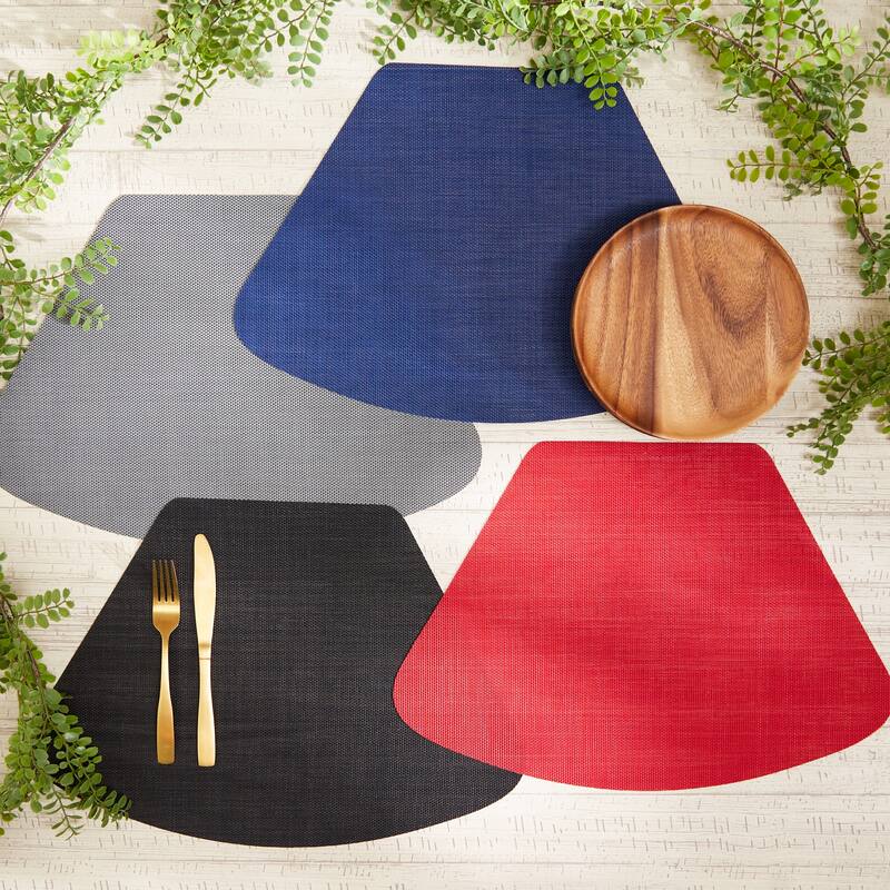 Nautical Blue Solid Round Table Placemat (Set of 6) - 13x18.75