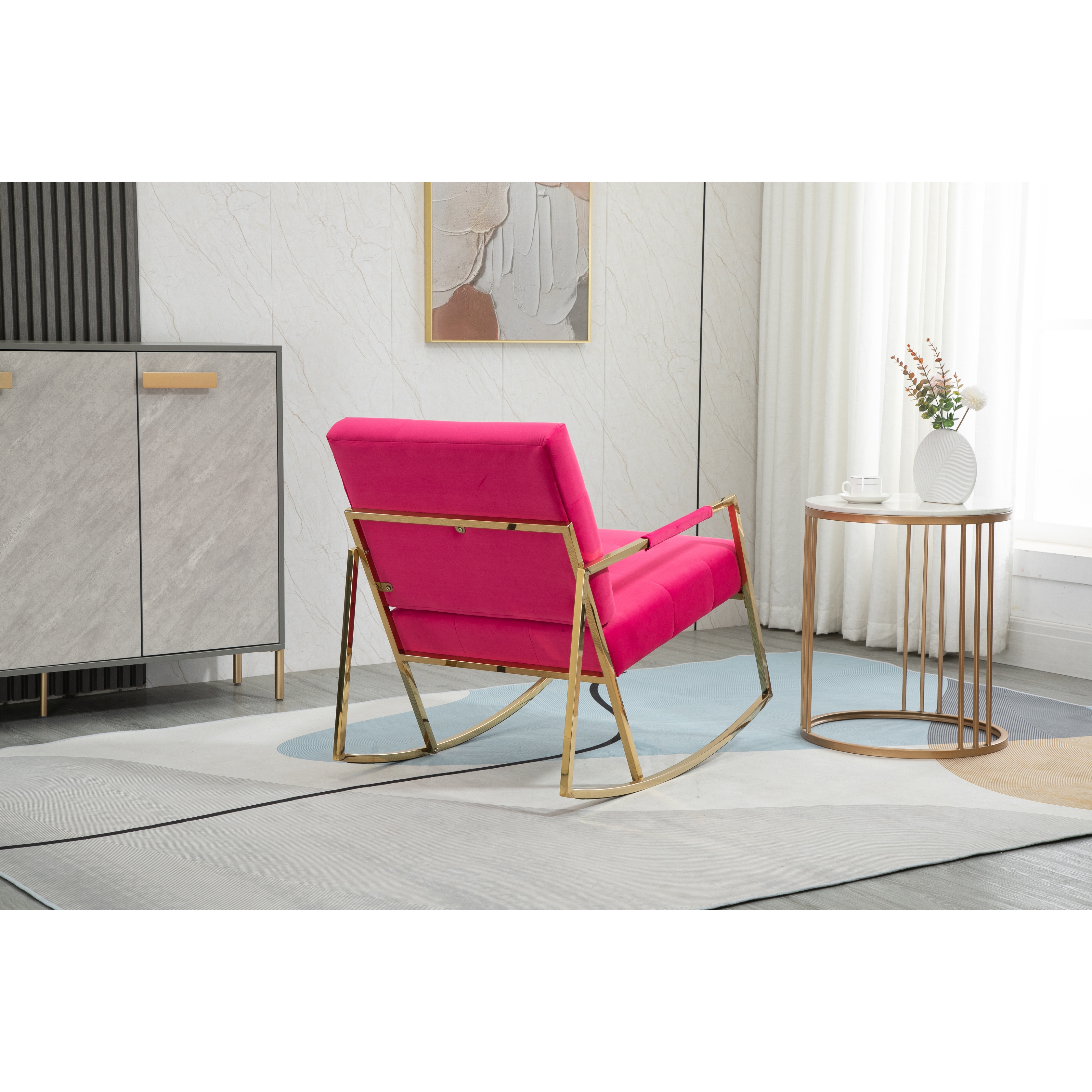 Pink and gold hotsell rocking chair
