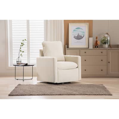 Velvet Upholstered 360 Degree Swivel Accent Sofa Chair with a pillow