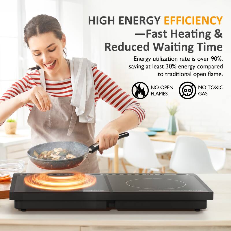 1000W+800W Electric Induction Cooktop with 2 Burner