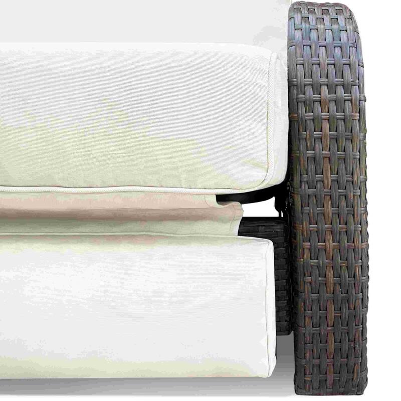 Comfy Wicker Adjustable Chair with Aluminum Frame