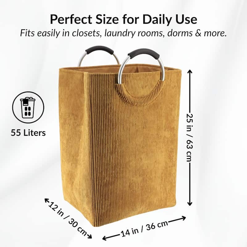 Corduroy Laundry Basket 55L - 14 L x 12 W x 25 H