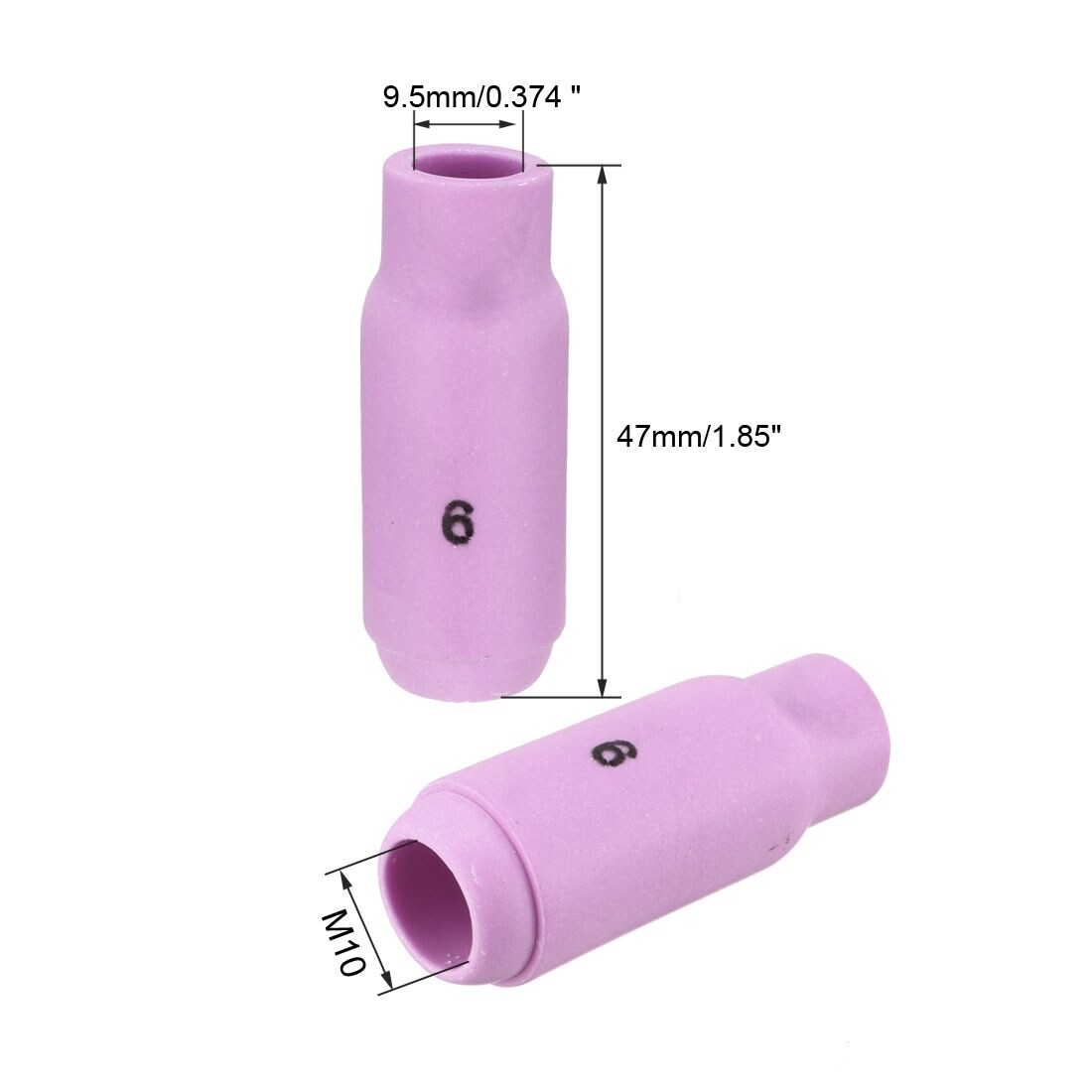 pack of 2 Tig 6 10N48 gas lens for TIG welding torch WP series 17 18 26
