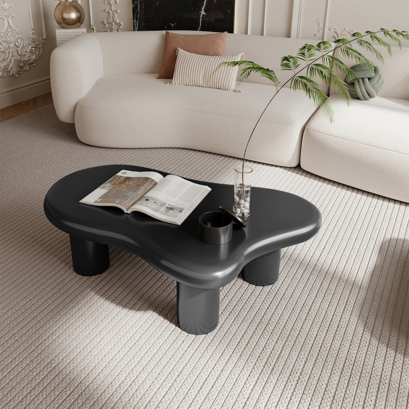 40" Cloud Shaped Coffee Table for Living Room - Matte Black