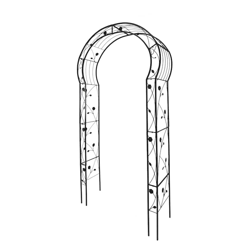 Metal Garden Arch Assemble Freely with 8 Styles Garden Arbor Trellis Climbing Plants Support Rose Arch Black