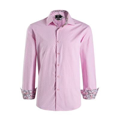 Elie Balleh Boys' Slim Fit Jacquard Dot Shirt