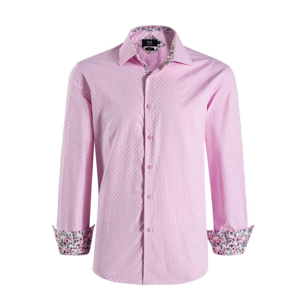 Elie Balleh Boys' Slim Fit Jacquard Dot Shirt
