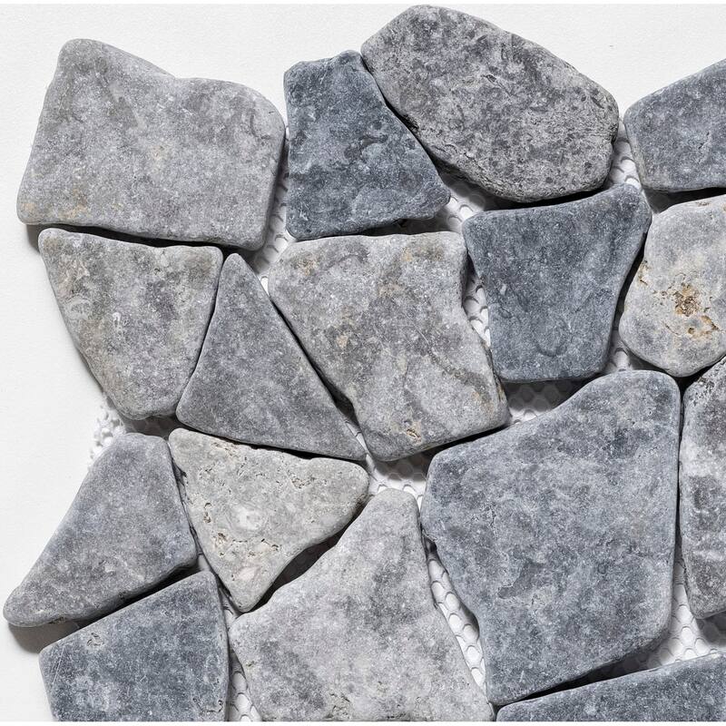 Fit Mosaic 11 in. x 11 in. Marble Mesh-Mounted Mosaic Wall and Floor Tile