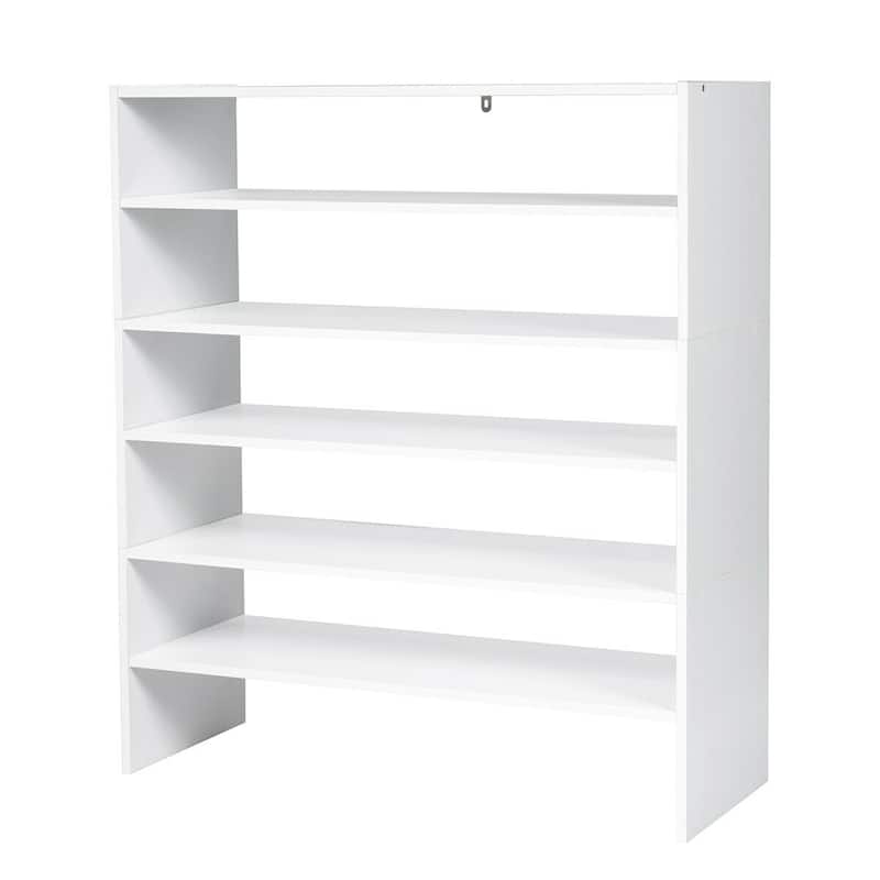 3-Piece Multipurpose MDF Stackable Storage Shoe Rack with 2-Tier Shelves for Hallway or Living Room - 31"x 12"x36" (L x W x H)