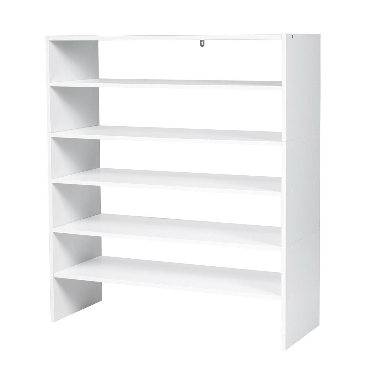 white rack shelving